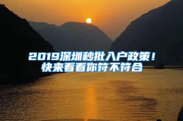 2019深圳秒批入戶政策！快來看看你符不符合