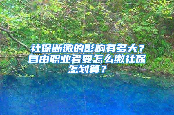 社保斷繳的影響有多大？自由職業者要怎么繳社保怎劃算？