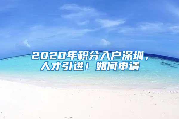 2020年積分入戶深圳，人才引進！如何申請