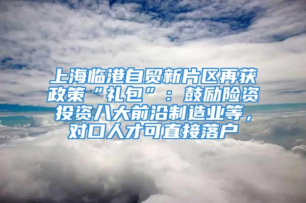 上海臨港自貿新片區再獲政策“禮包”：鼓勵險資投資八大前沿制造業等，對口人才可直接落戶