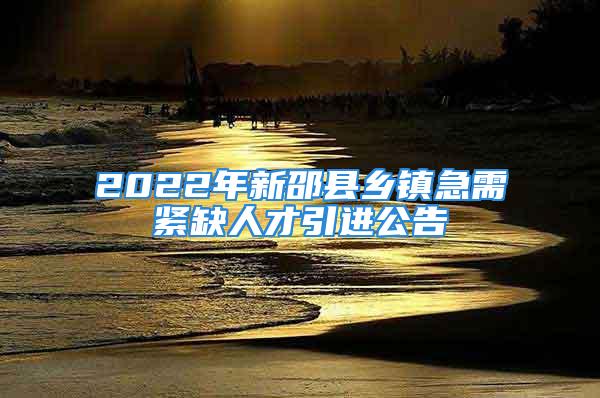 2022年新邵縣鄉鎮急需緊缺人才引進公告