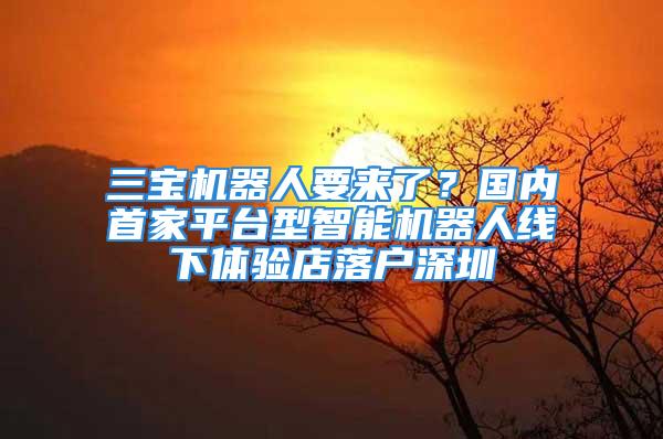 三寶機器人要來了？國內首家平臺型智能機器人線下體驗店落戶深圳