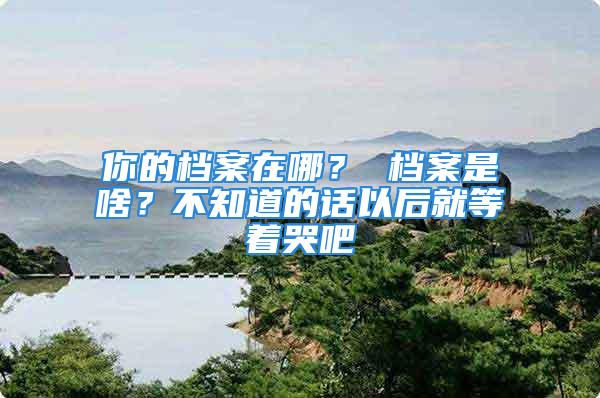 你的檔案在哪？ 檔案是啥？不知道的話以后就等著哭吧