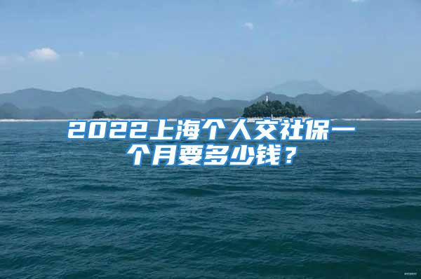 2022上海個人交社保一個月要多少錢？