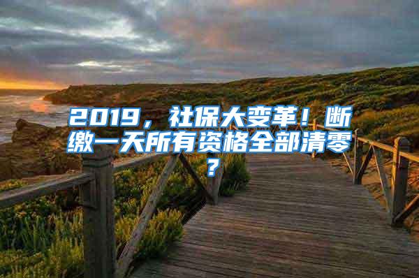 2019，社保大變革！斷繳一天所有資格全部清零？