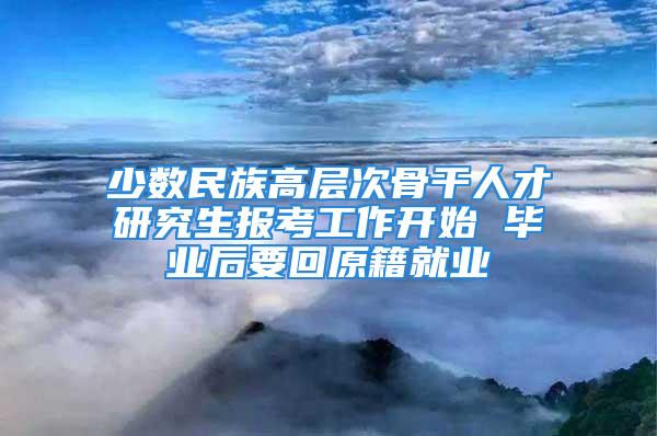 少數民族高層次骨干人才研究生報考工作開始 畢業后要回原籍就業