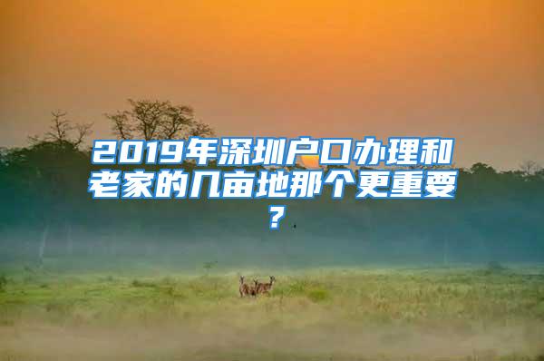 2019年深圳戶口辦理和老家的幾畝地那個更重要？