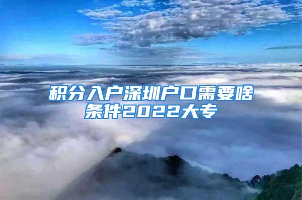 積分入戶深圳戶口需要啥條件2022大專