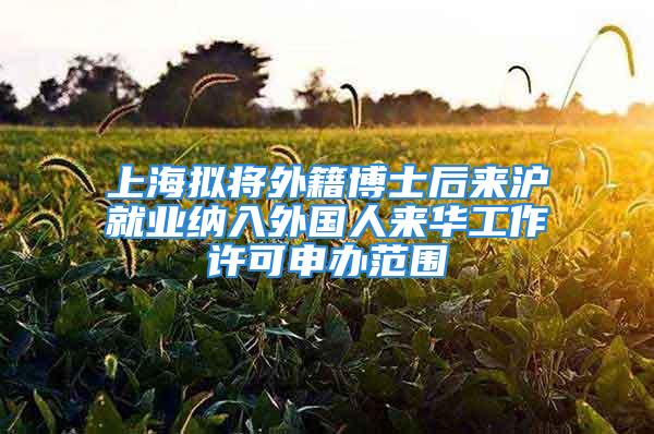 上海擬將外籍博士后來滬就業納入外國人來華工作許可申辦范圍