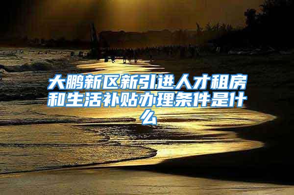 大鵬新區新引進人才租房和生活補貼辦理條件是什么