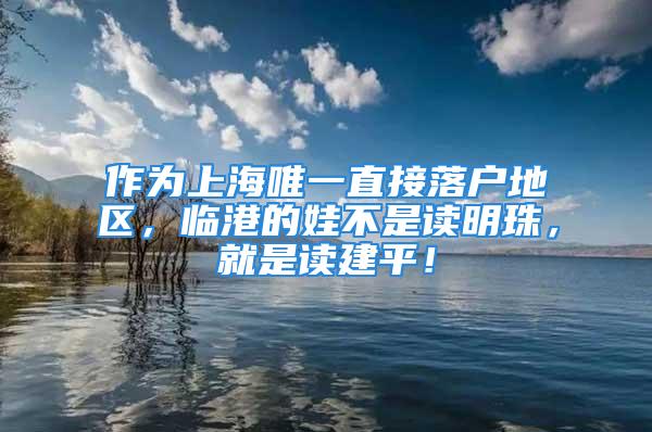 作為上海唯一直接落戶地區，臨港的娃不是讀明珠，就是讀建平！