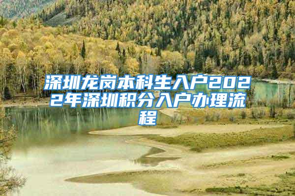 深圳龍崗本科生入戶2022年深圳積分入戶辦理流程