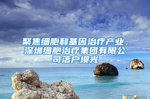 聚焦細胞和基因治療產業，深圳細胞治療集團有限公司落戶壩光