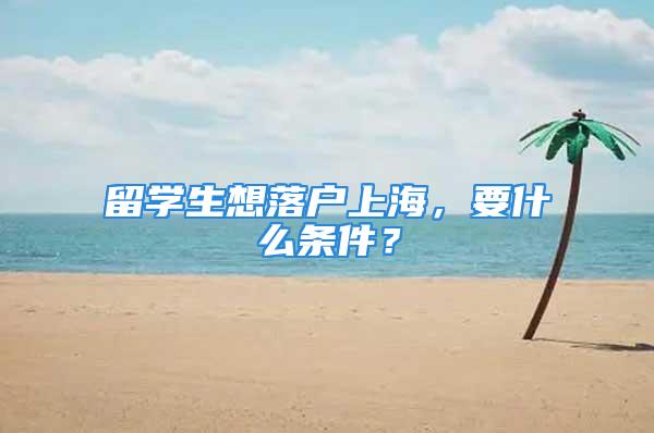 留學生想落戶上海，要什么條件？