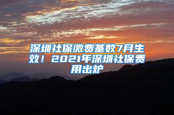 深圳社保繳費基數7月生效！2021年深圳社保費用出爐