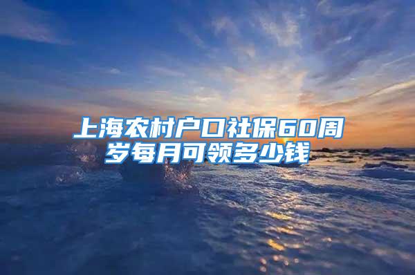 上海農村戶口社保60周歲每月可領多少錢