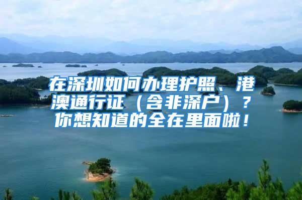 在深圳如何辦理護照、港澳通行證（含非深戶）？你想知道的全在里面啦！