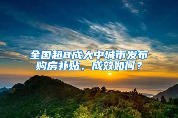 全國超8成大中城市發布購房補貼，成效如何？