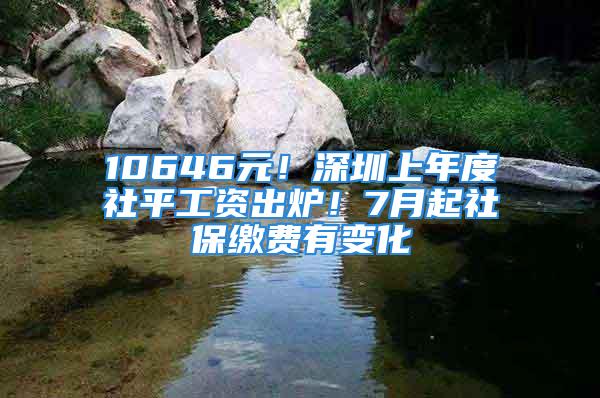 10646元！深圳上年度社平工資出爐！7月起社保繳費有變化