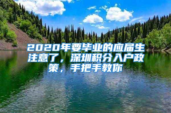 2020年要畢業的應屆生注意了，深圳積分入戶政策，手把手教你