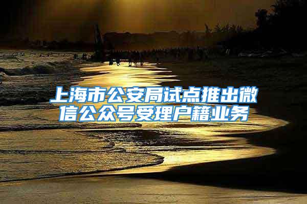 上海市公安局試點推出微信公眾號受理戶籍業務