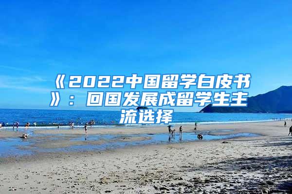 《2022中國留學白皮書》：回國發展成留學生主流選擇