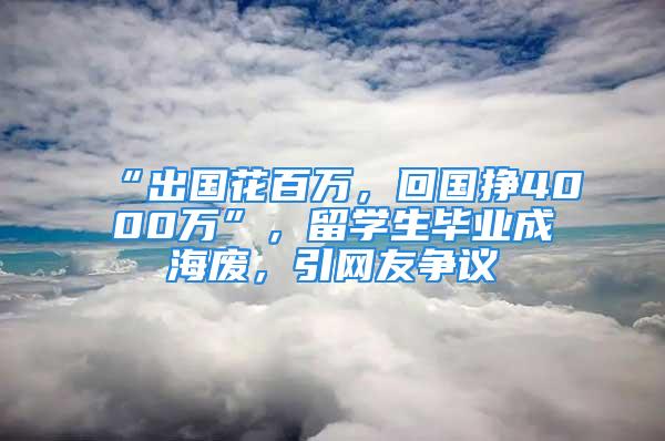 “出國花百萬，回國掙4000萬”，留學生畢業成海廢，引網友爭議