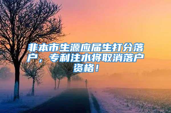 非本市生源應屆生打分落戶，專利注水將取消落戶資格！