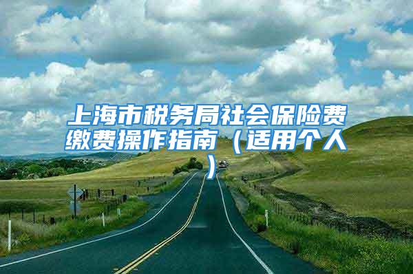 上海市稅務局社會保險費繳費操作指南（適用個人）