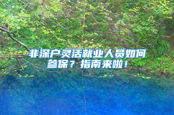 非深戶靈活就業人員如何參保？指南來啦！