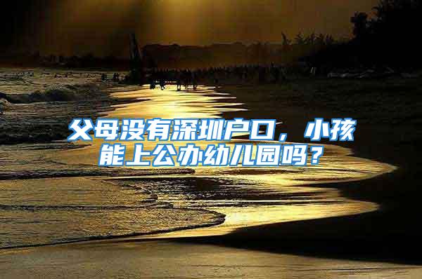 父母沒有深圳戶口，小孩能上公辦幼兒園嗎？