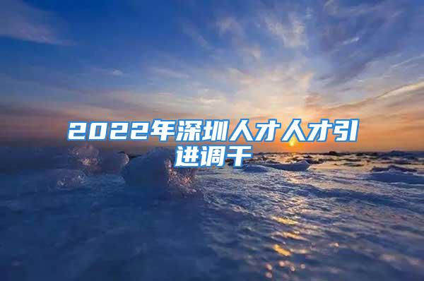 2022年深圳人才人才引進調干