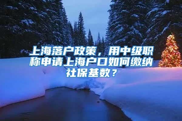 上海落戶政策，用中級職稱申請上海戶口如何繳納社?；鶖?？