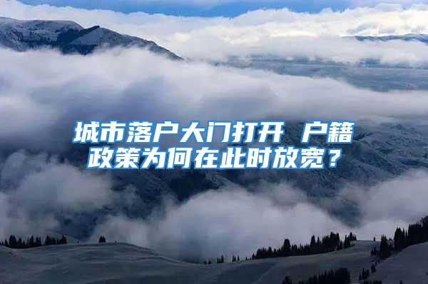 城市落戶大門打開 戶籍政策為何在此時放寬？