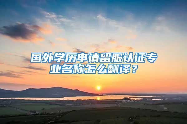 國外學歷申請留服認證專業名稱怎么翻譯？