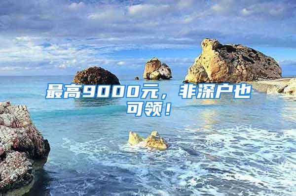 最高9000元，非深戶也可領！