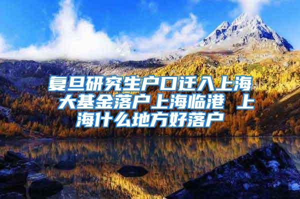 復旦研究生戶口遷入上海 大基金落戶上海臨港 上海什么地方好落戶