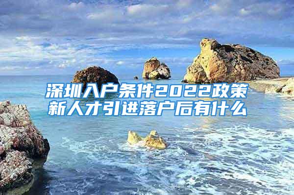 深圳入戶條件2022政策新人才引進落戶后有什么