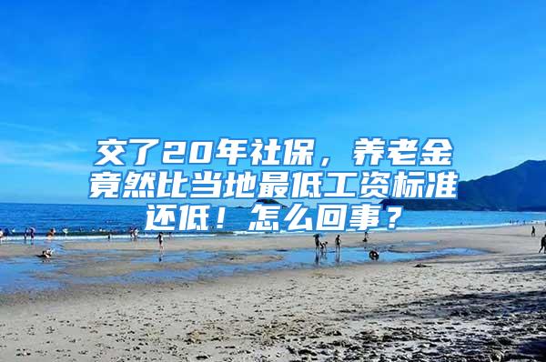 交了20年社保，養老金竟然比當地最低工資標準還低！怎么回事？