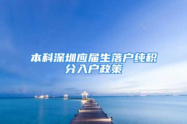 本科深圳應屆生落戶純積分入戶政策