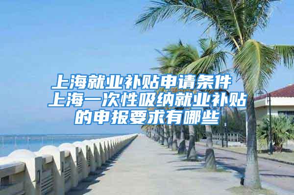 上海就業補貼申請條件 上海一次性吸納就業補貼的申報要求有哪些