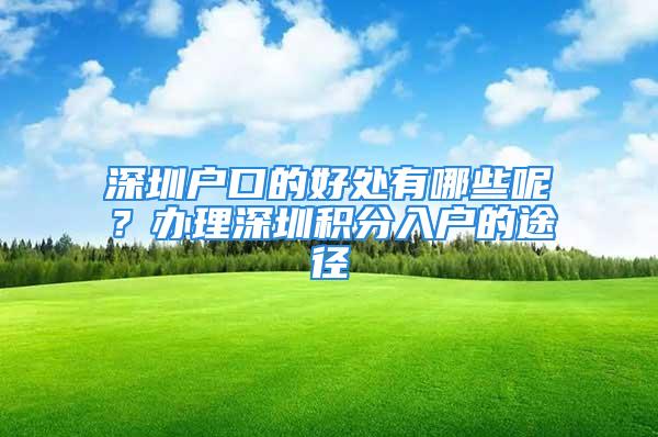 深圳戶口的好處有哪些呢？辦理深圳積分入戶的途徑