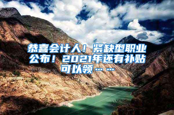 恭喜會計人！緊缺型職業公布！2021年還有補貼可以領……