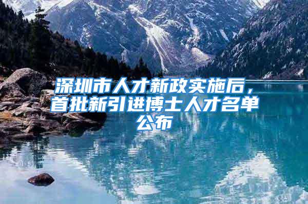 深圳市人才新政實施后，首批新引進博士人才名單公布