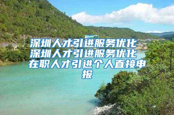 深圳人才引進服務優化 深圳人才引進服務優化 在職人才引進個人直接申報