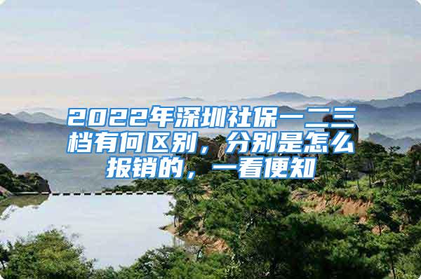 2022年深圳社保一二三檔有何區別，分別是怎么報銷的，一看便知