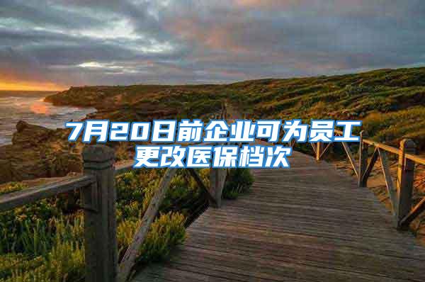 7月20日前企業可為員工更改醫保檔次