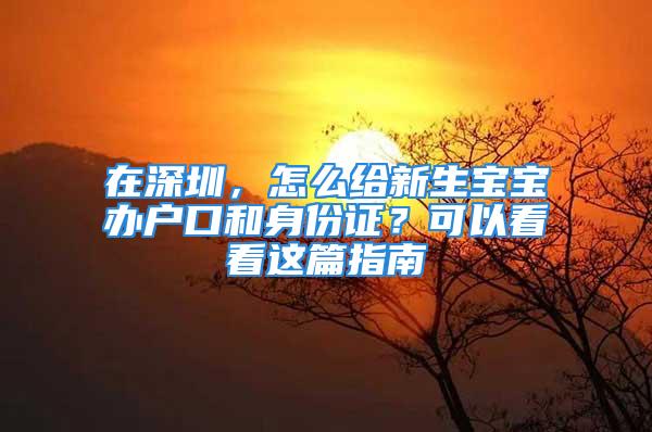 在深圳，怎么給新生寶寶辦戶口和身份證？可以看看這篇指南