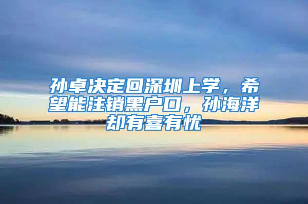 孫卓決定回深圳上學，希望能注銷黑戶口，孫海洋卻有喜有憂