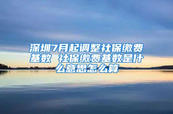 深圳7月起調整社保繳費基數 社保繳費基數是什么意思怎么算